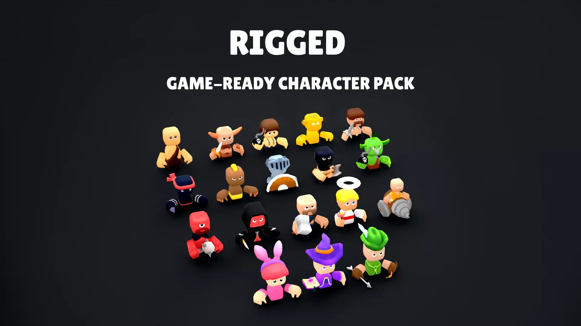 Toony Character Pack Game-Ready Low-poly 3D model_0