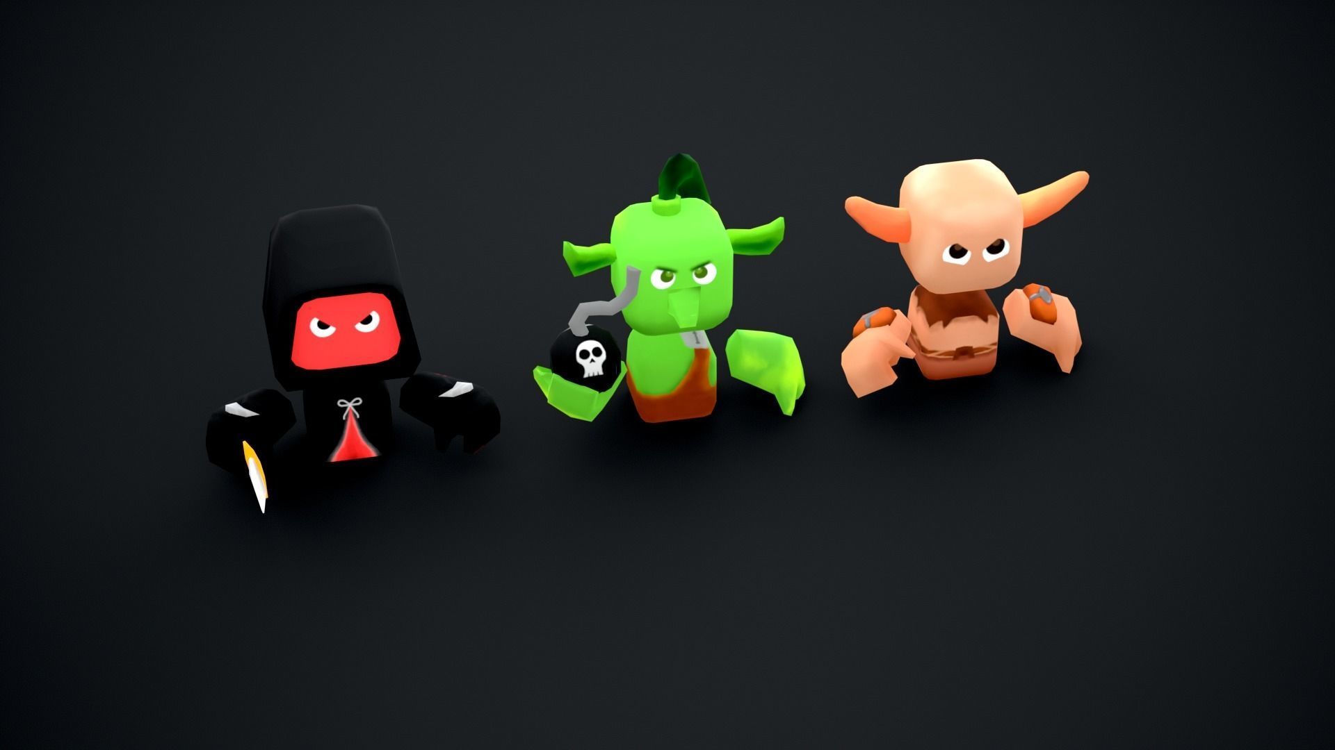 Toony Character Pack Game-Ready Low-poly 3D model_8