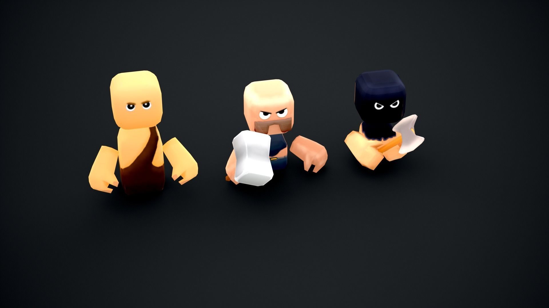 Toony Character Pack Game-Ready Low-poly 3D model_10