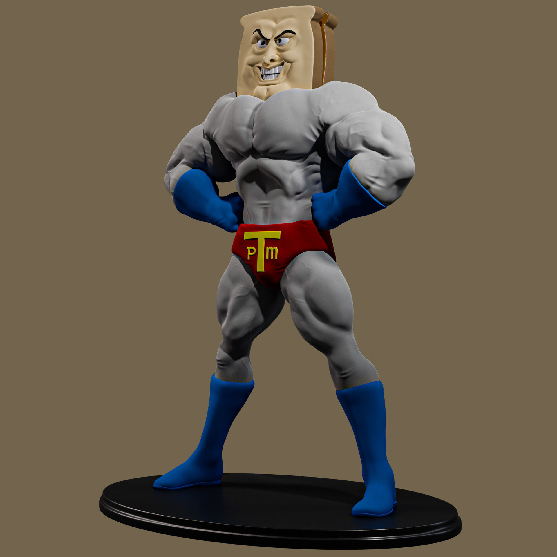 Powdered Toast Man 3D print model_3