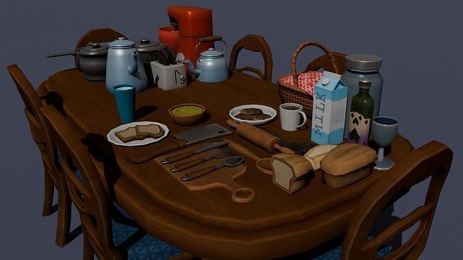 lowpoly Stylized Kitchen Object Low-poly 3D model