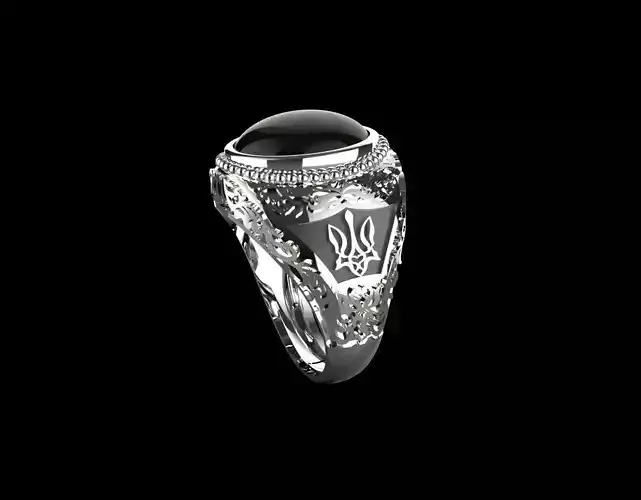 Ring with the coat of arms of Ukraine  