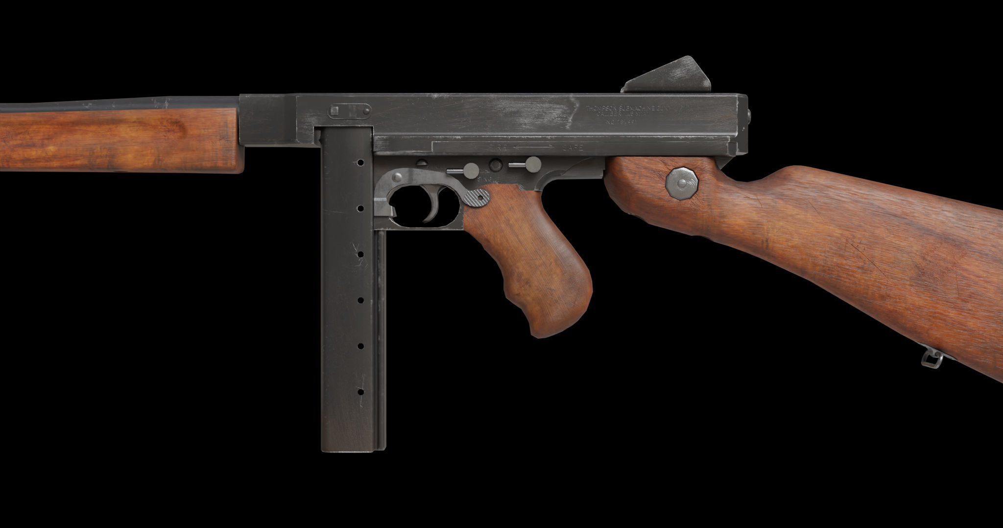 Thompson M1A1 3D model_9