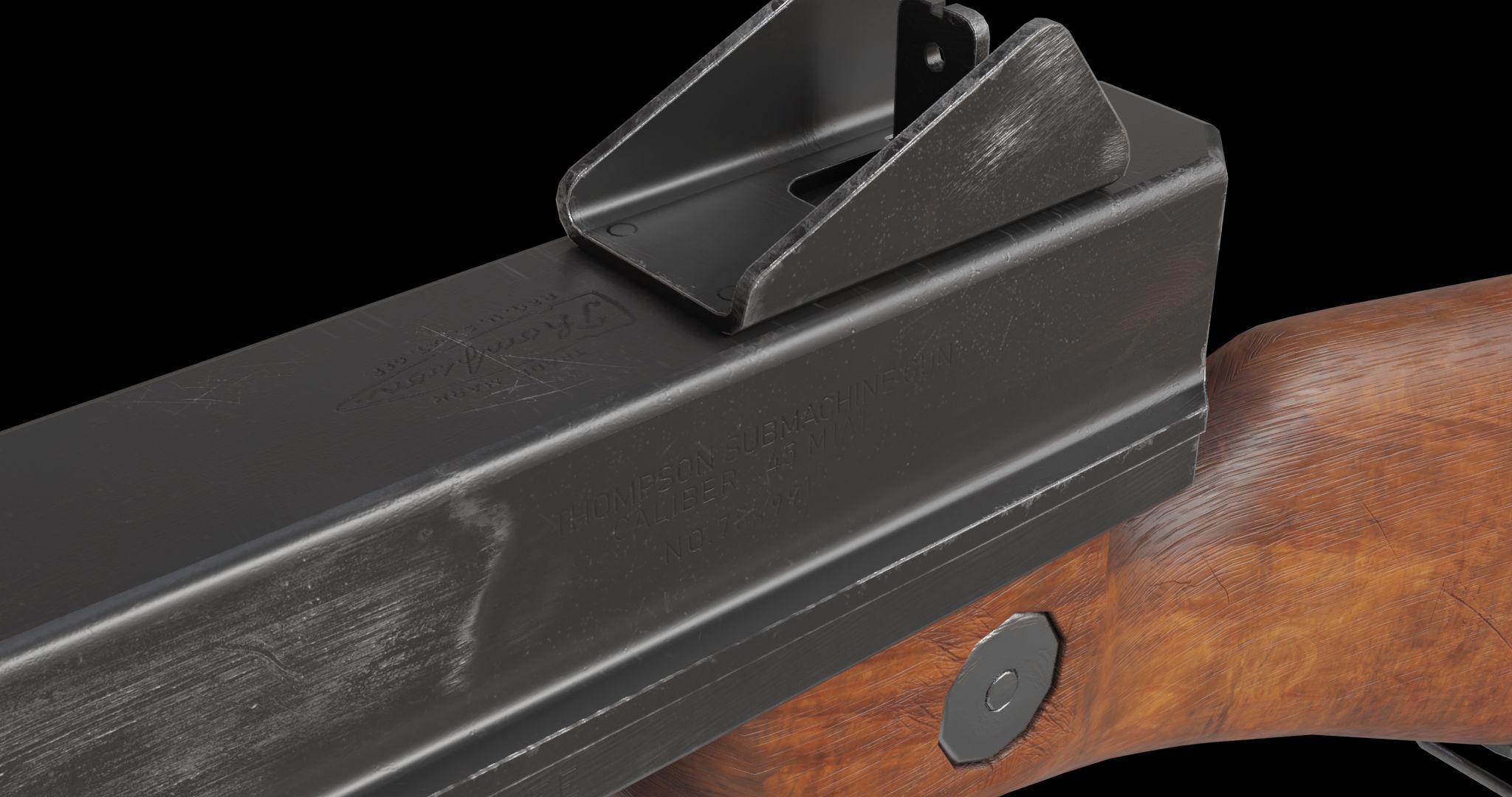 Thompson M1A1 3D model_10