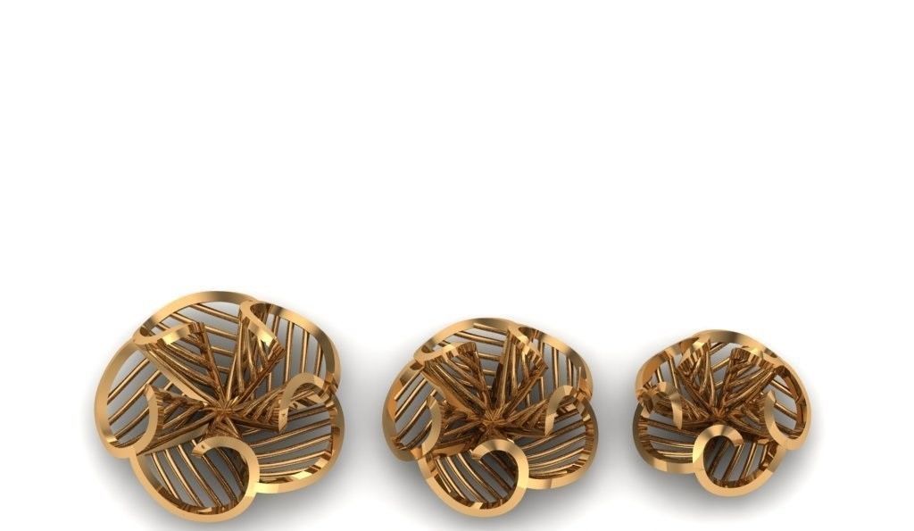 Jewelry three gold plated rings 3D print model_32