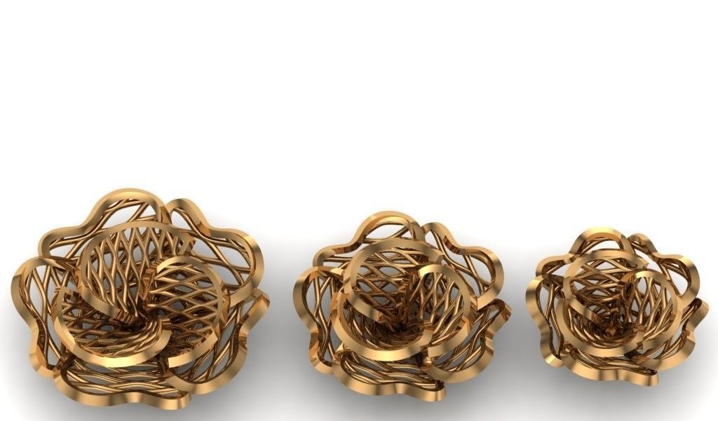 Jewelry three gold plated rings 3D print model_34