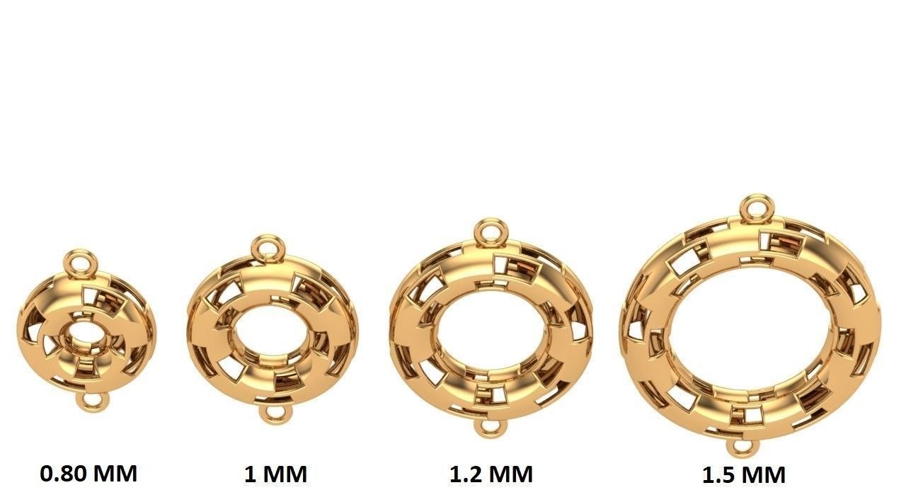 Jewelry three gold plated rings 3D print model_11