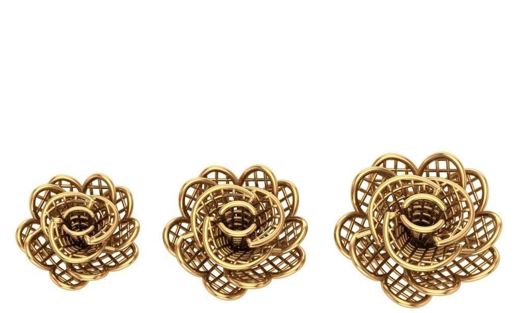 Jewelry three gold plated rings 3D print model_42