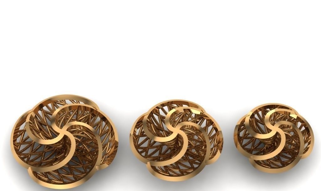 Jewelry three gold plated rings 3D print model_37