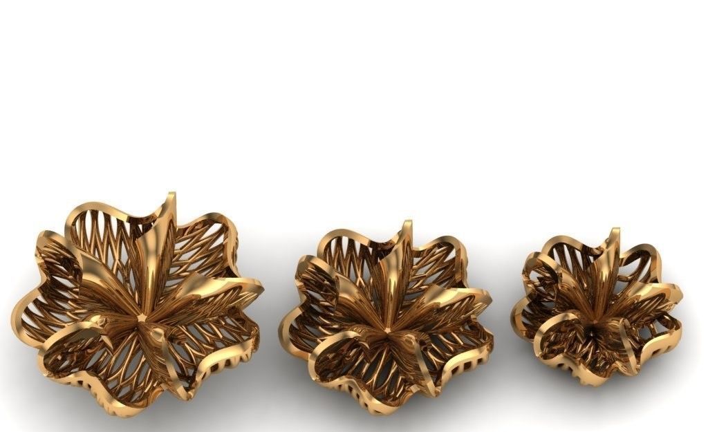 Jewelry three gold plated rings 3D print model_39