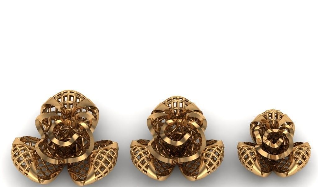 Jewelry three gold plated rings 3D print model_35