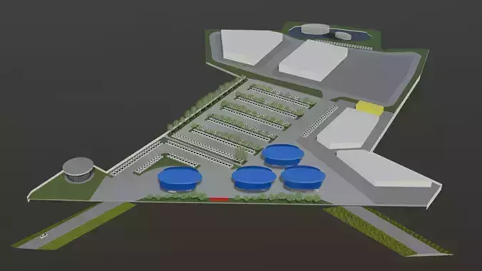 Gas station layout in concept