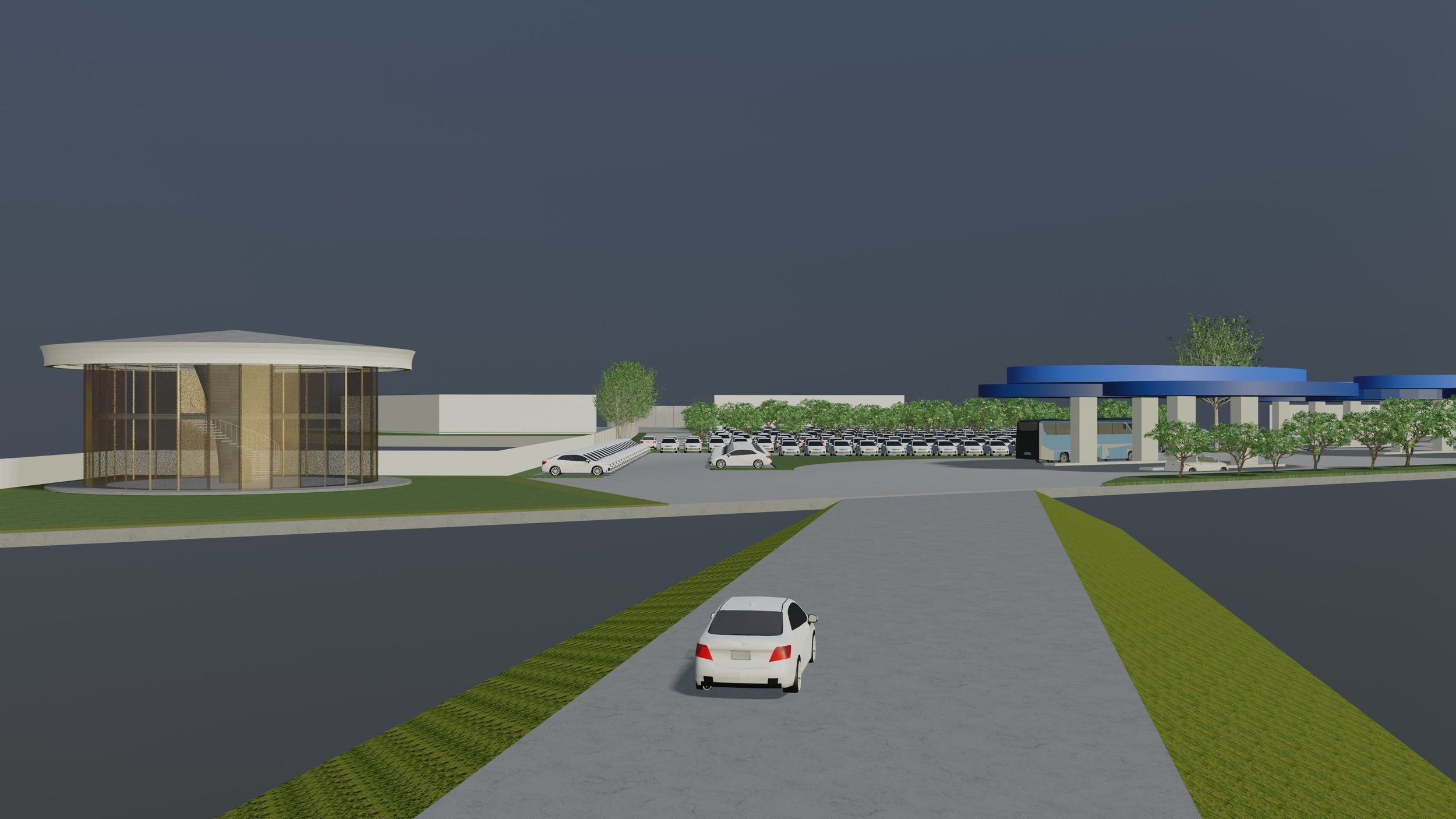 Gas station layout in concept 3D model_2