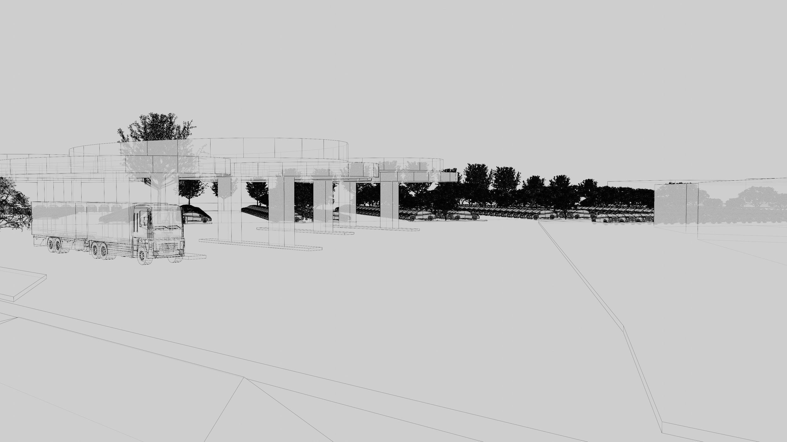 Gas station layout in concept 3D model_8