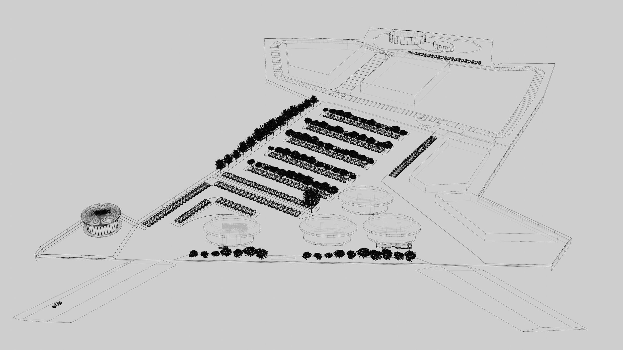 Gas station layout in concept 3D model_7