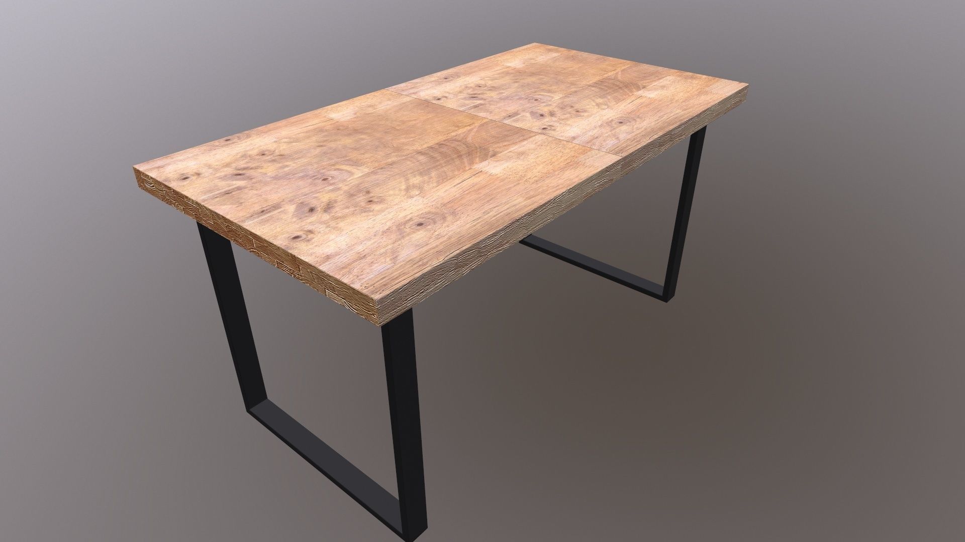 Table 3D Model wood and metal console 3D model_4