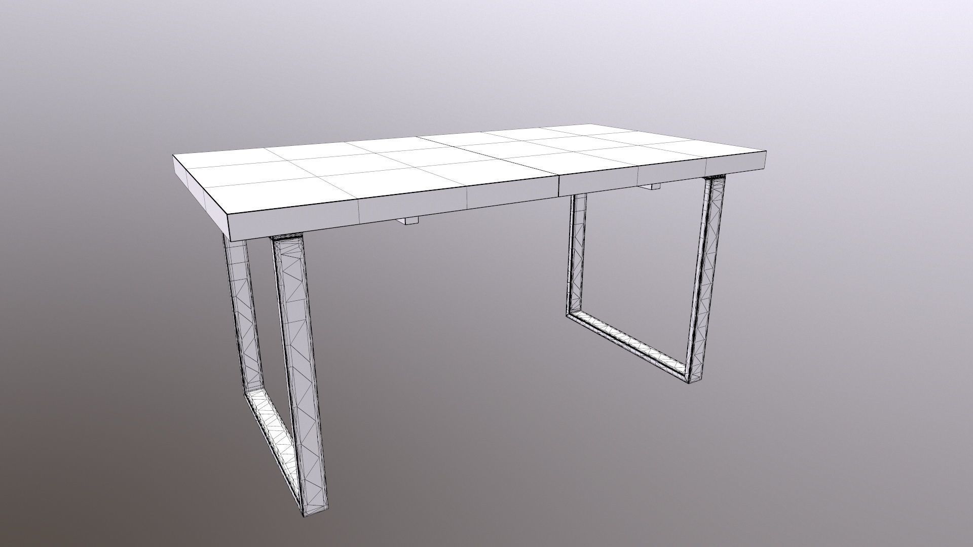 Table 3D Model wood and metal console 3D model_10