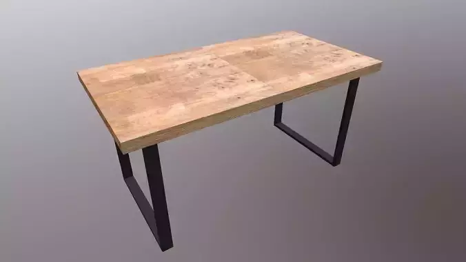 Table 3D Model wood and metal console