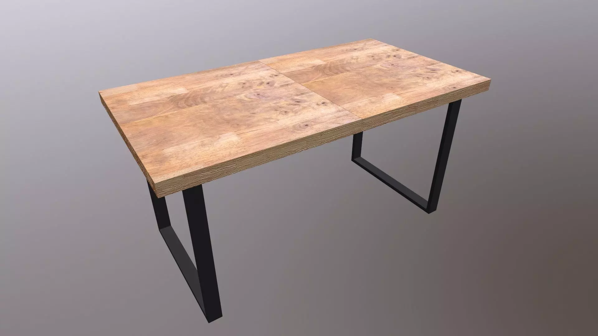 Table 3D Model wood and metal console 3D model_0
