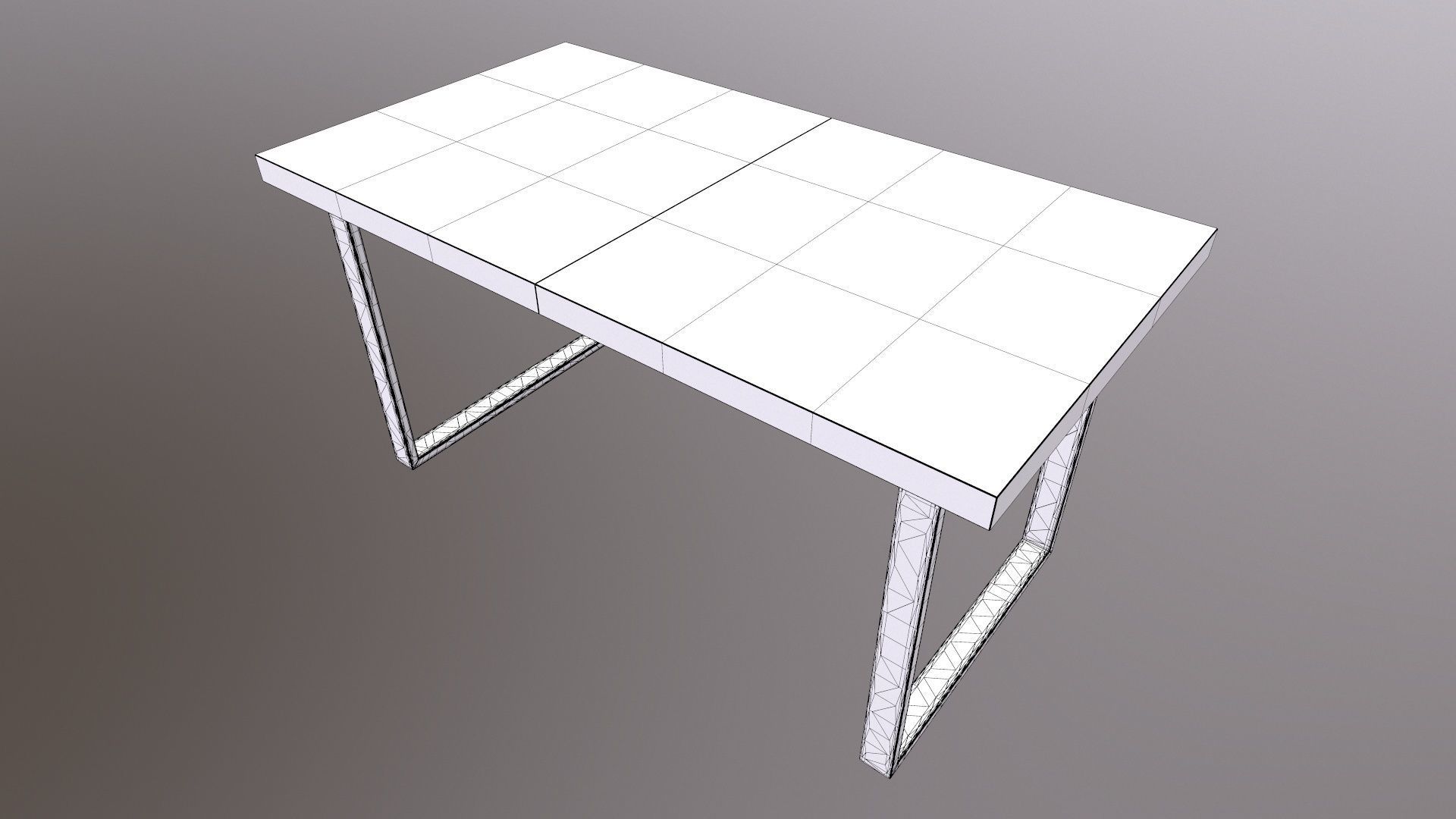 Table 3D Model wood and metal console 3D model_14