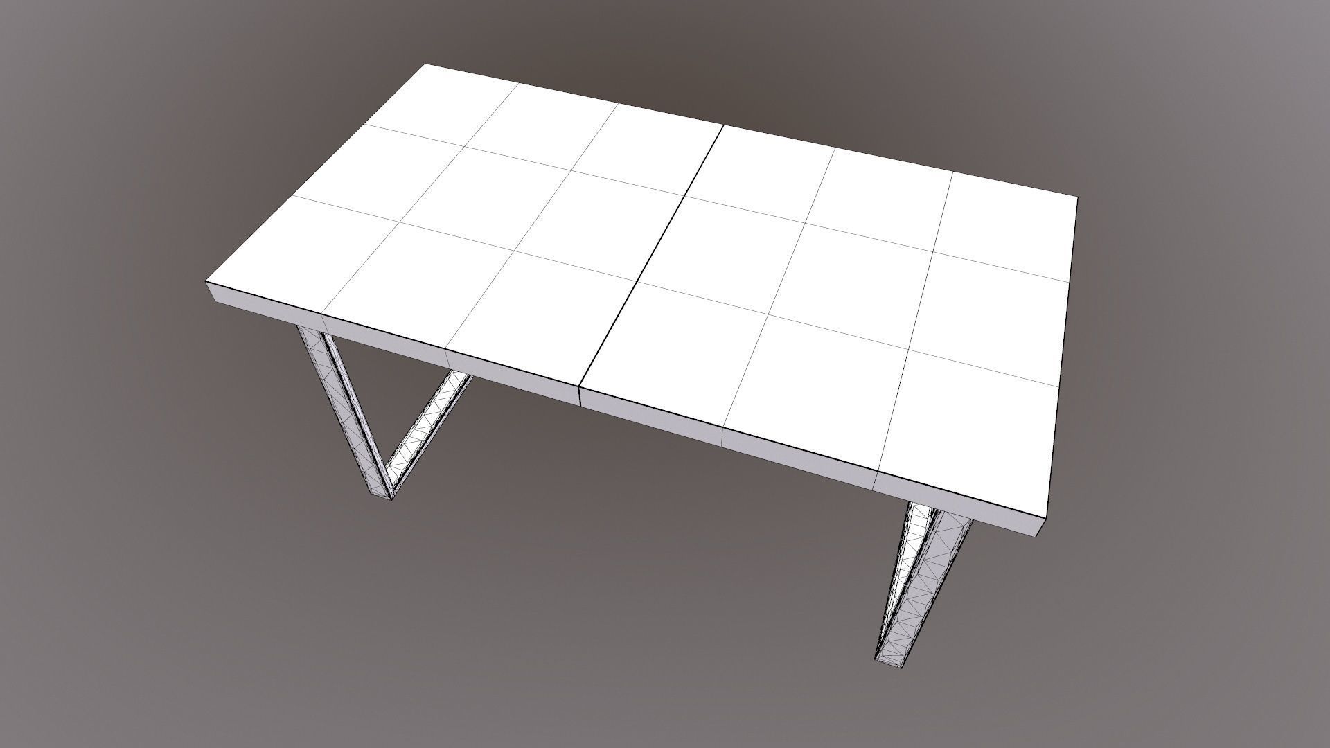 Table 3D Model wood and metal console 3D model_9