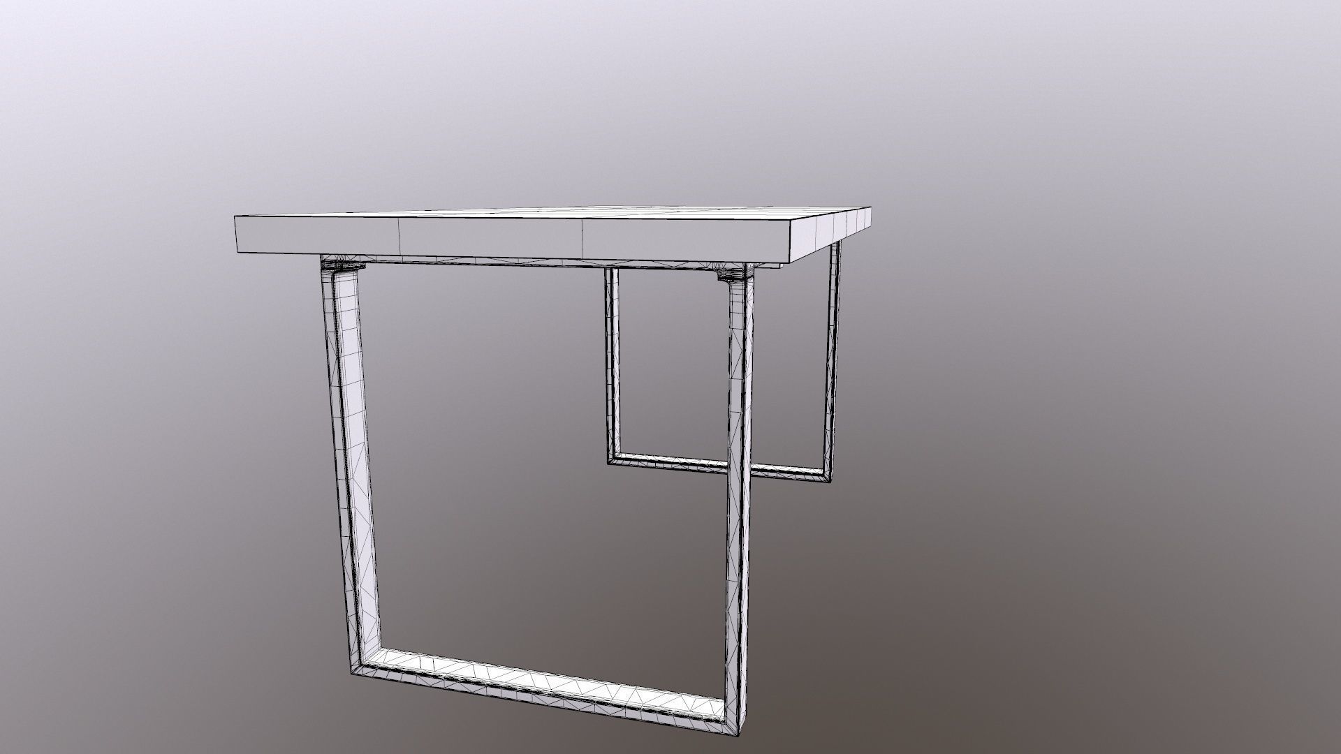 Table 3D Model wood and metal console 3D model_11