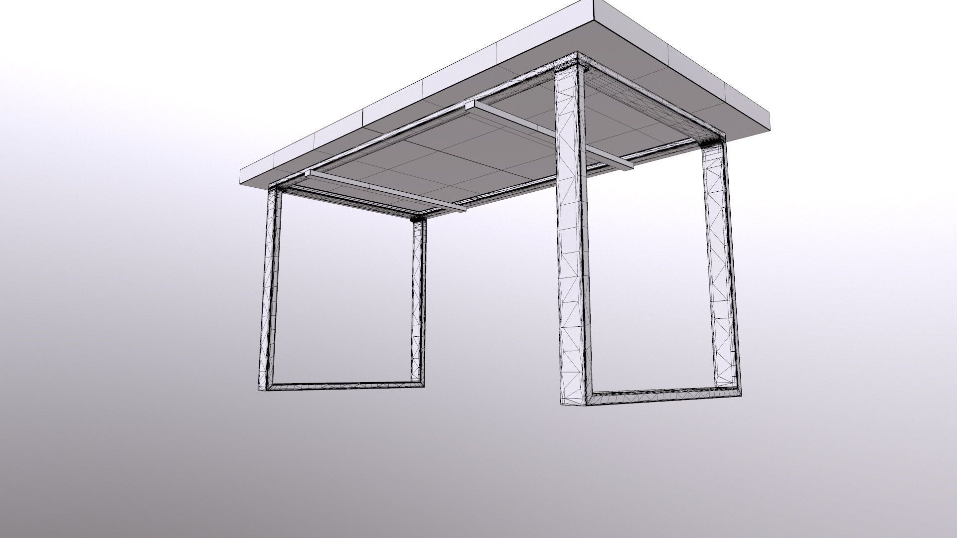 Table 3D Model wood and metal console 3D model_13