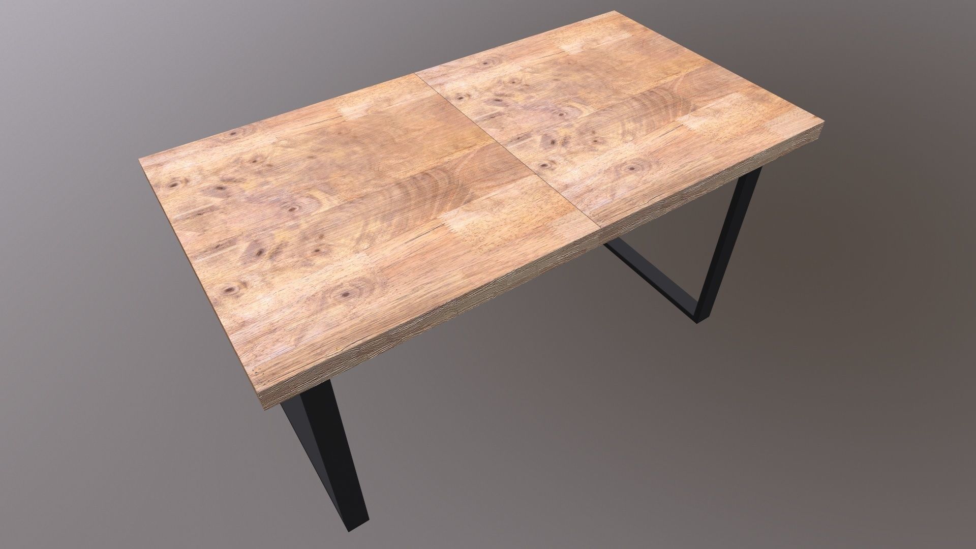 Table 3D Model wood and metal console 3D model_5