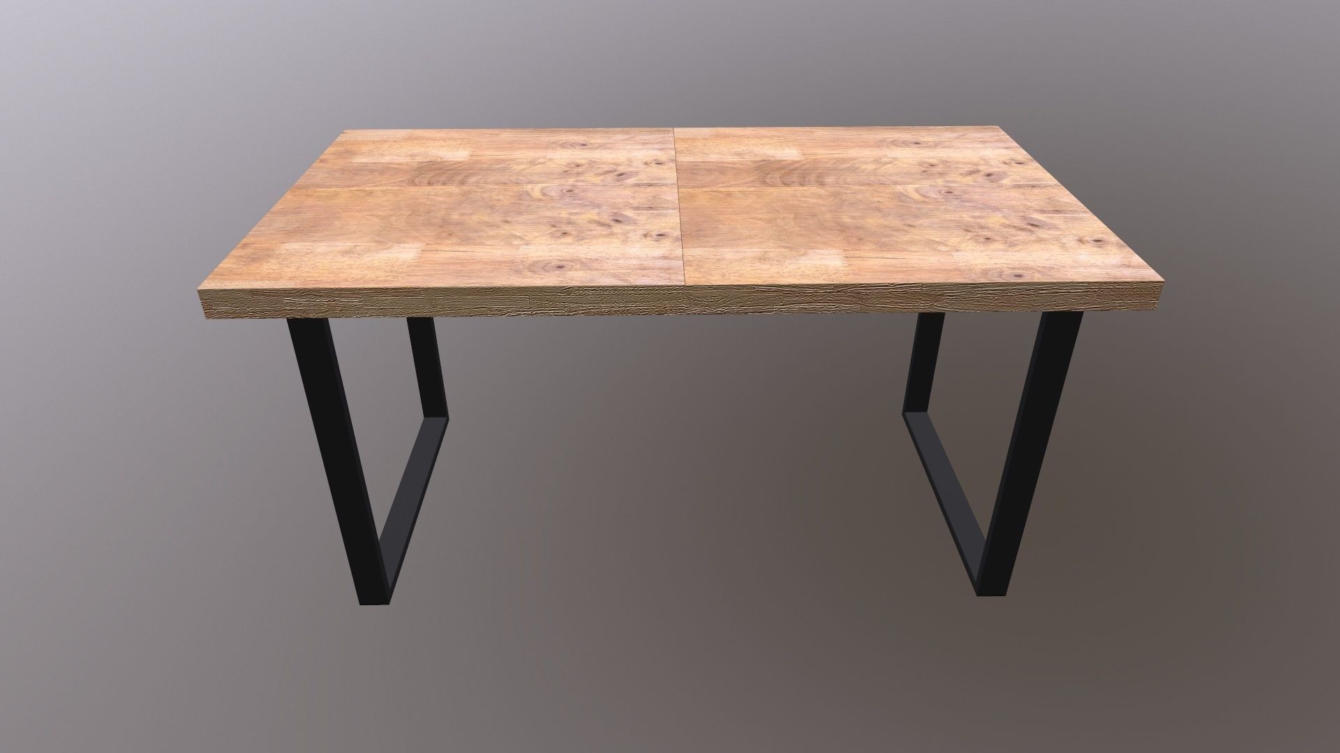 Table 3D Model wood and metal console 3D model_2