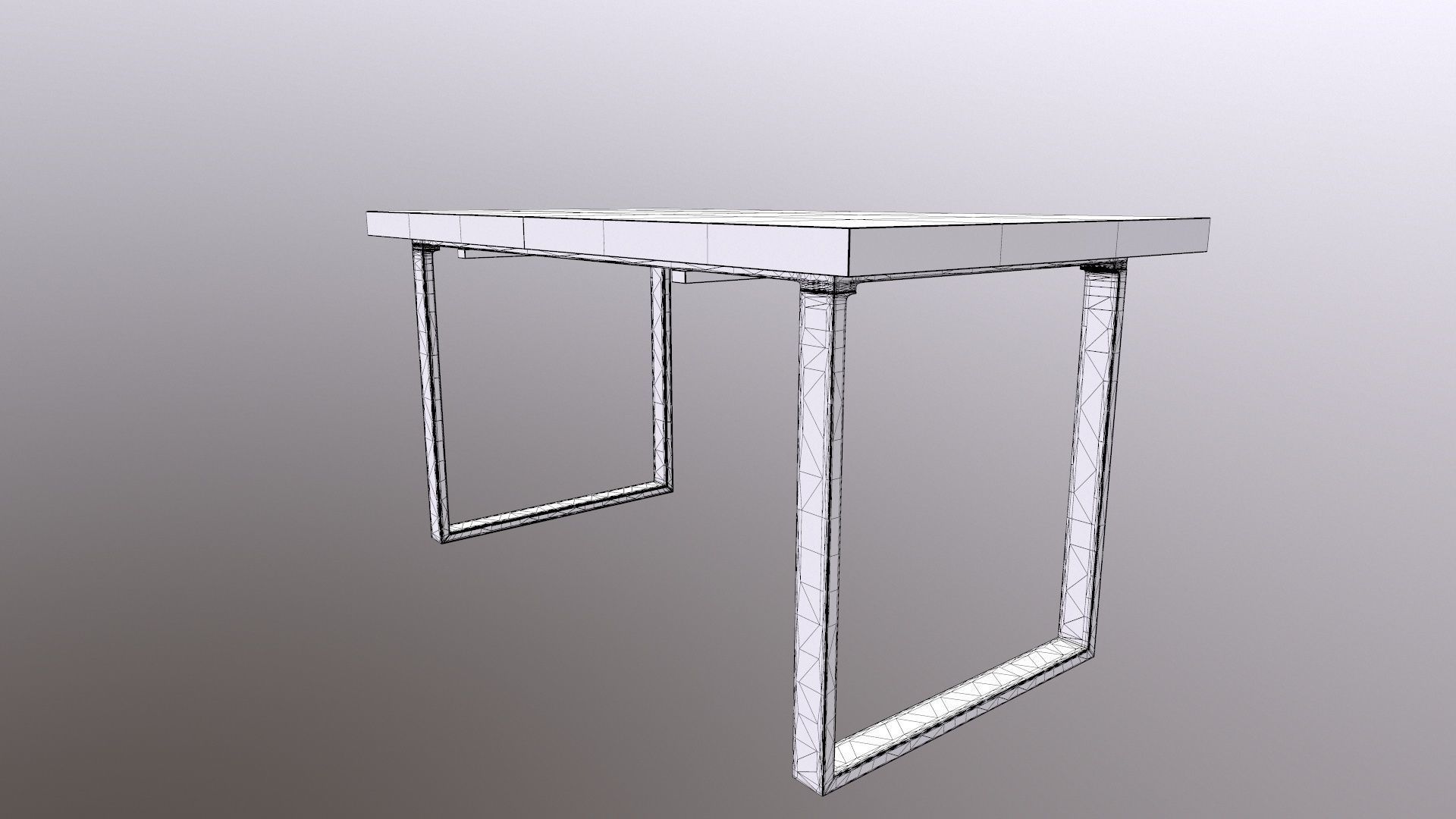 Table 3D Model wood and metal console 3D model_12