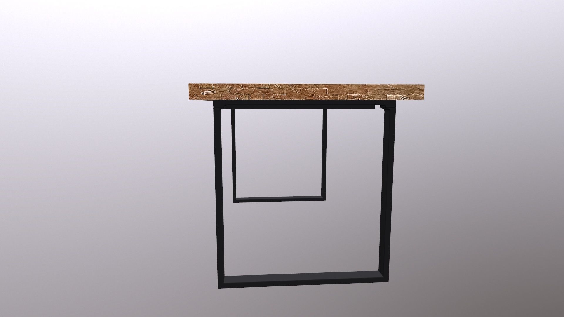 Table 3D Model wood and metal console 3D model_7