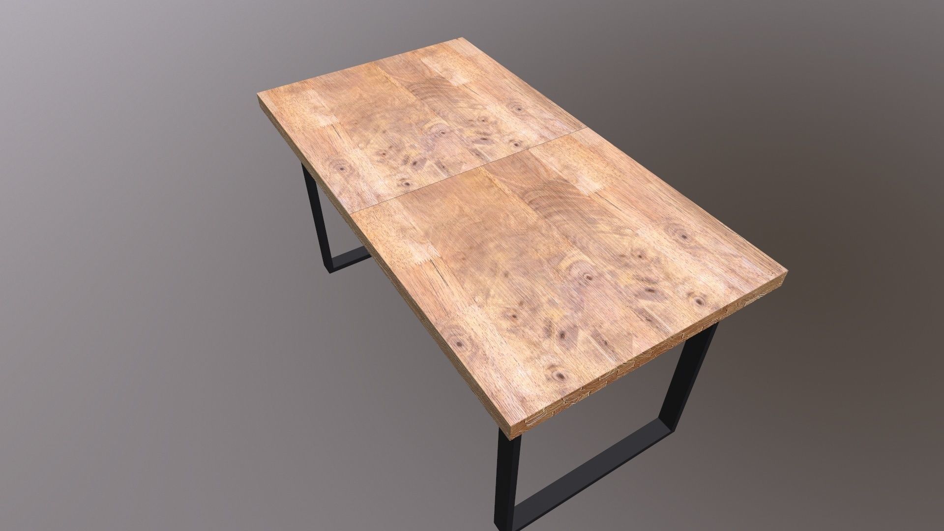 Table 3D Model wood and metal console 3D model_8