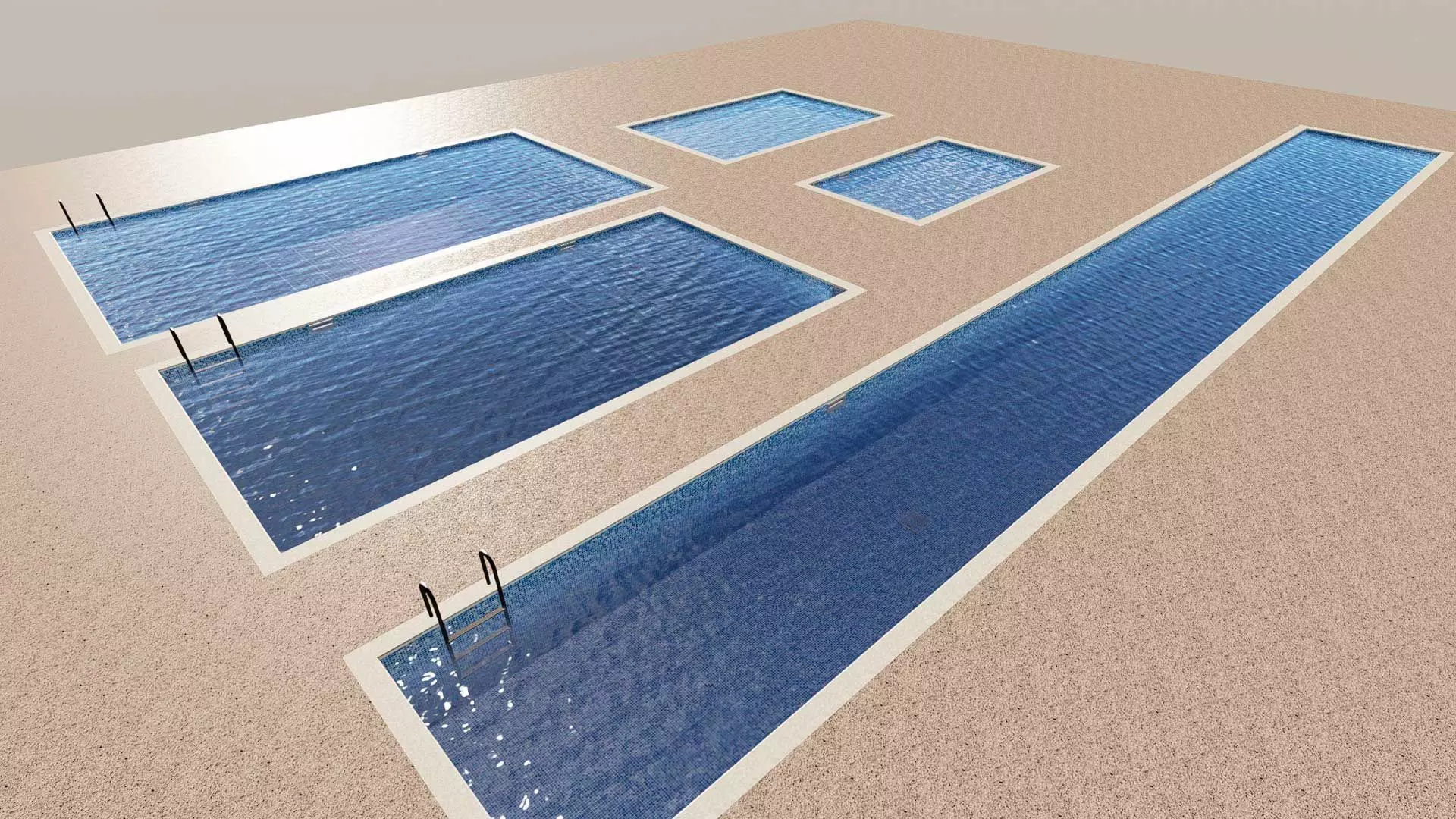 Rectangular Swimming Pools 3D model_0