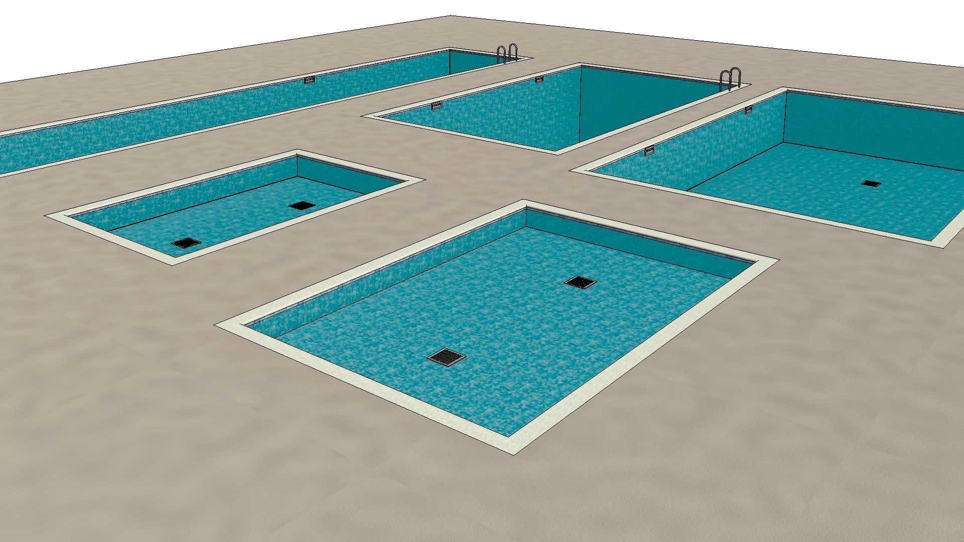 Rectangular Swimming Pools 3D model_3