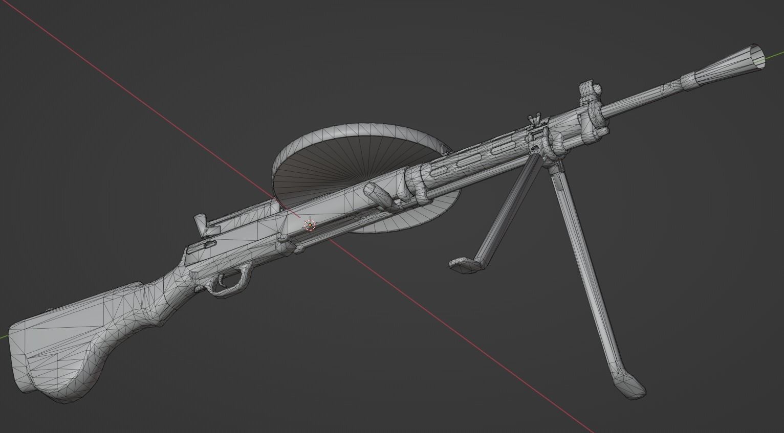 DP-27 Machine Gun Low-poly 3D model_8