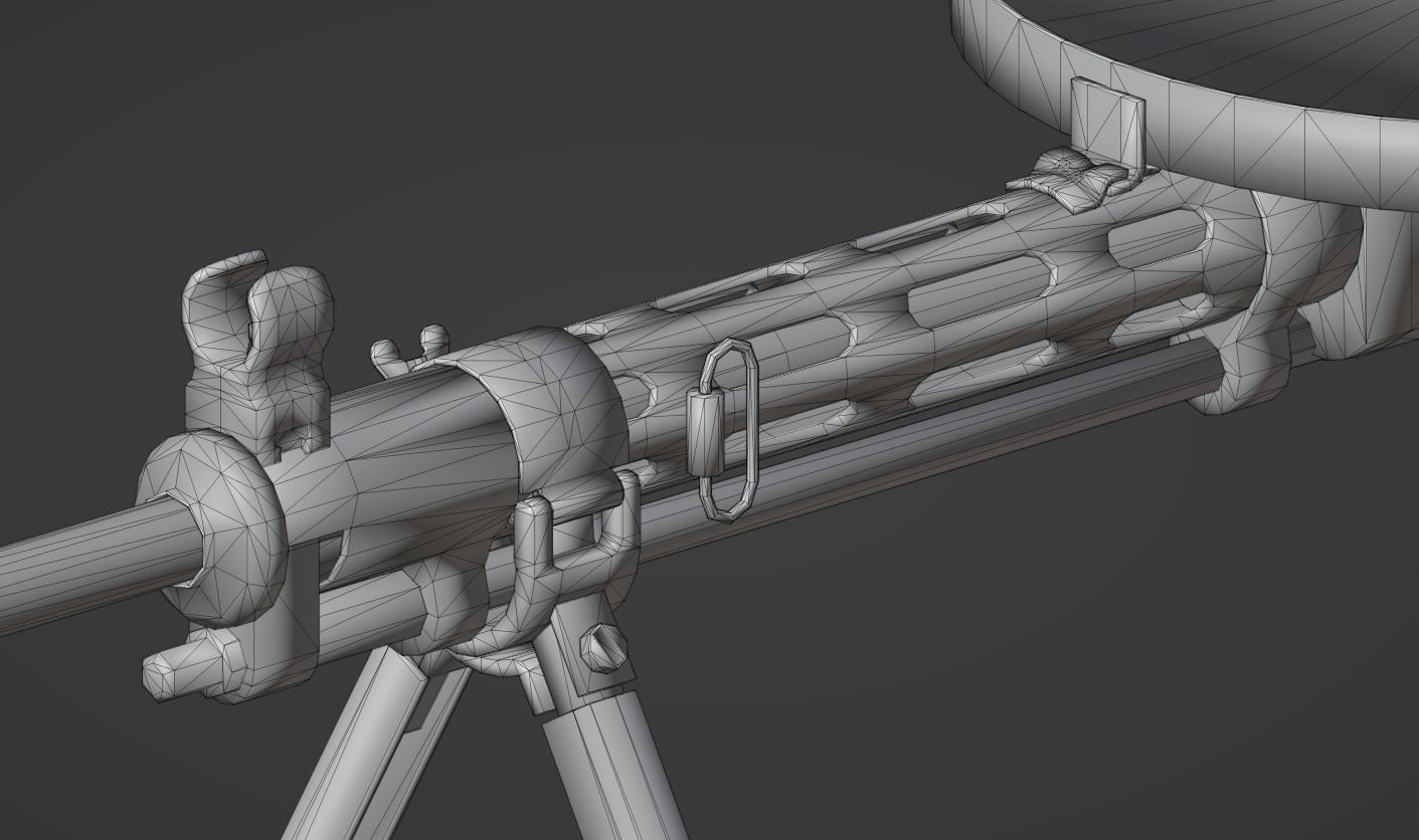 DP-27 Machine Gun Low-poly 3D model_9