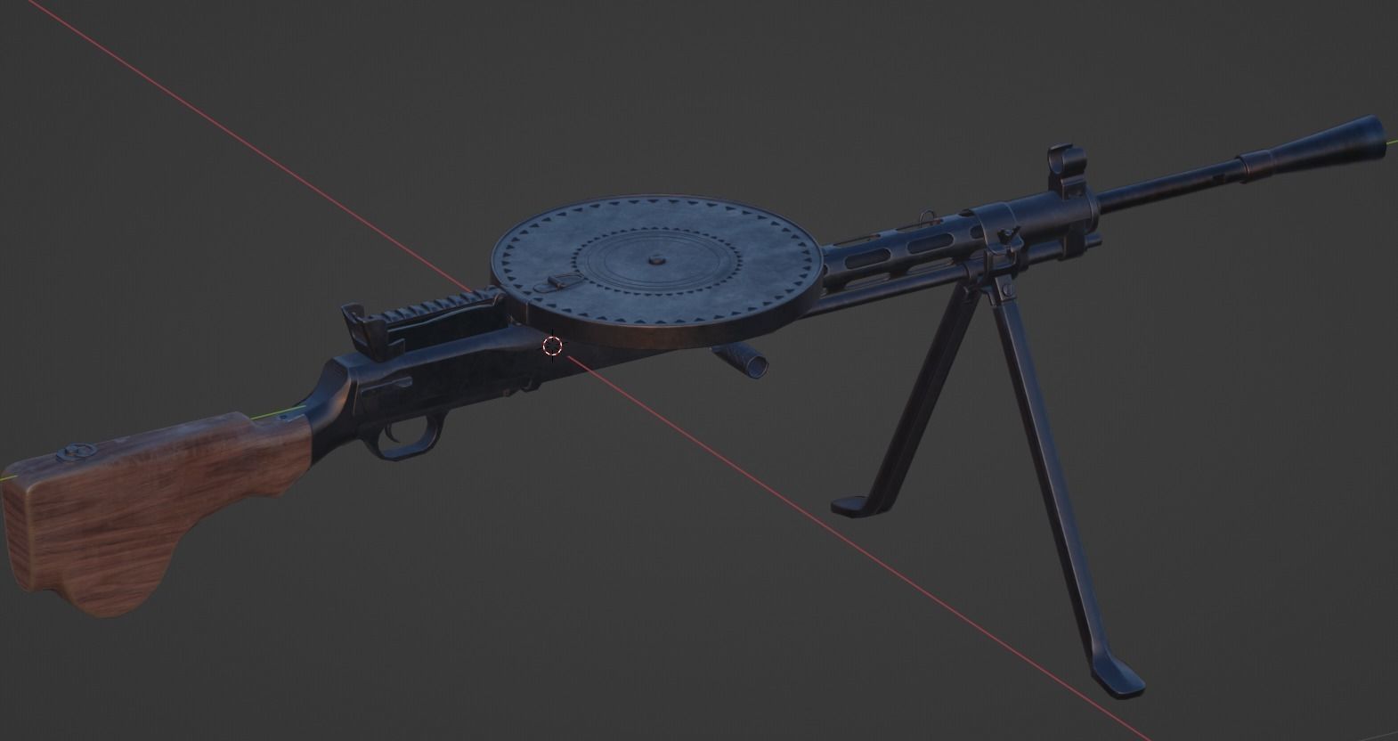 DP-27 Machine Gun Low-poly 3D model_6