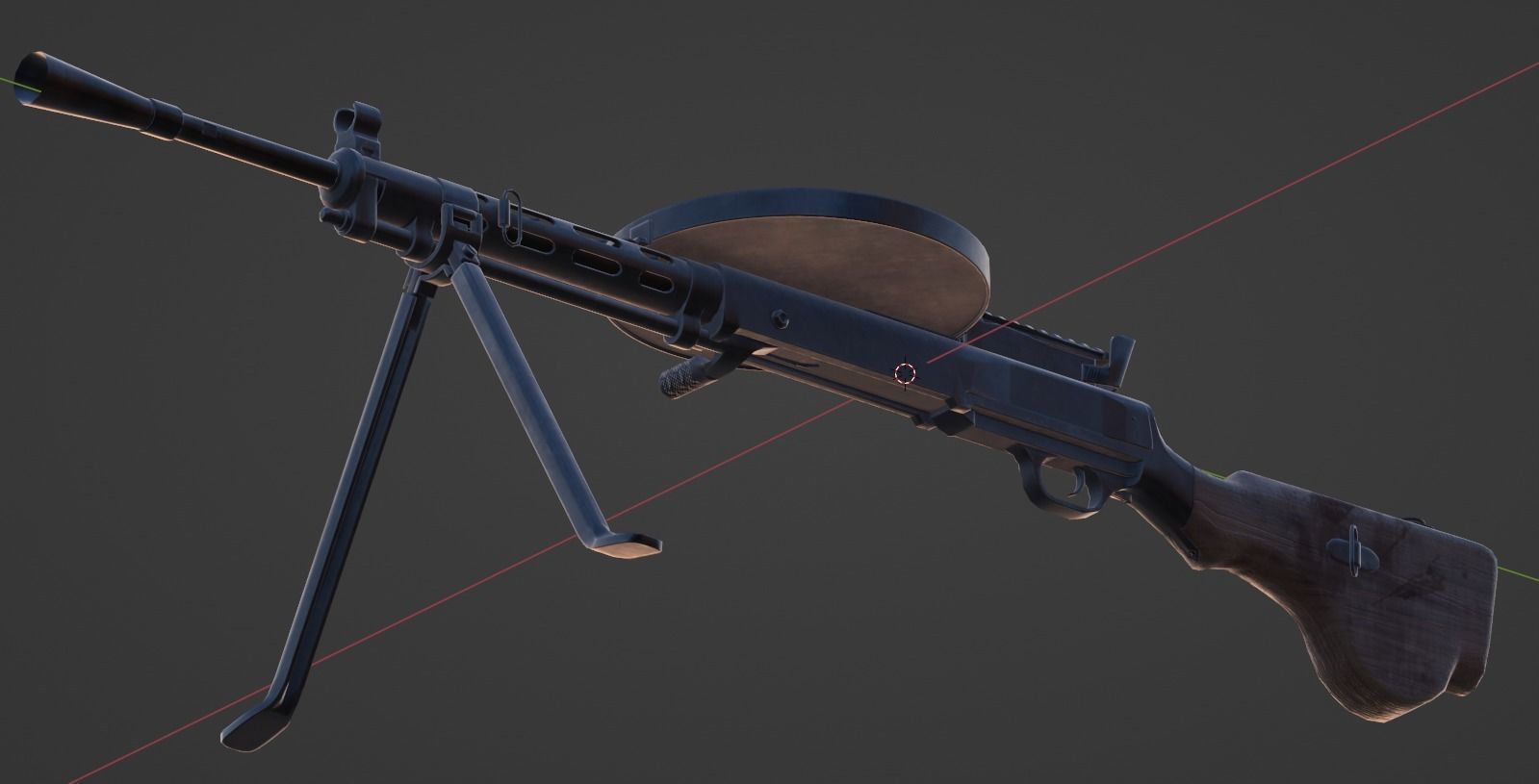 DP-27 Machine Gun Low-poly 3D model_5
