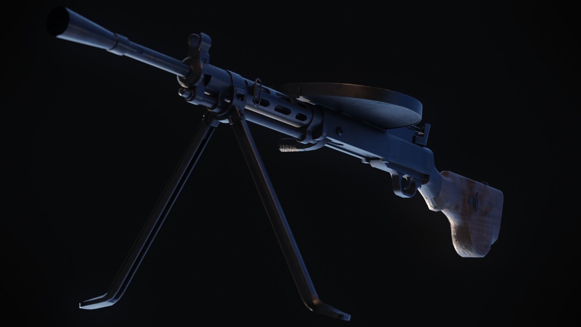 DP-27 Machine Gun Low-poly 3D model_3