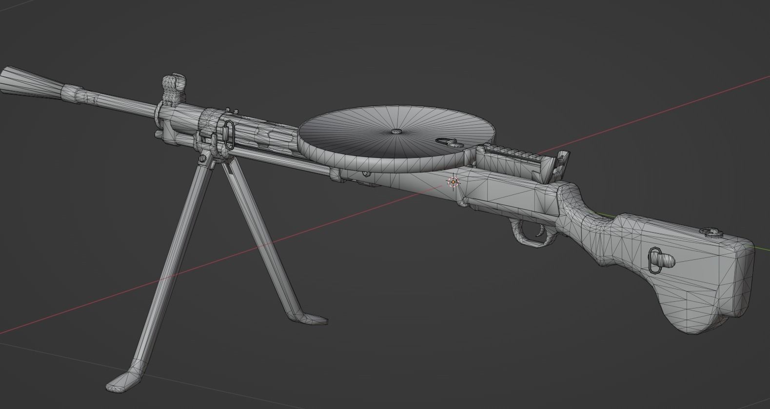 DP-27 Machine Gun Low-poly 3D model_7