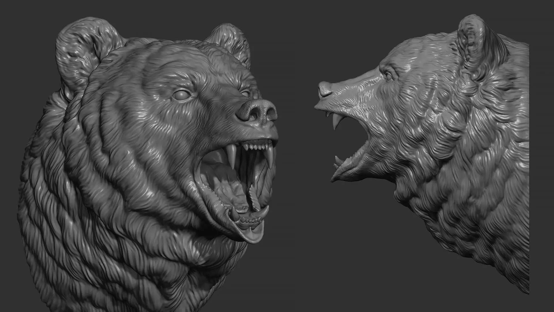 Bear brown head 3D print model