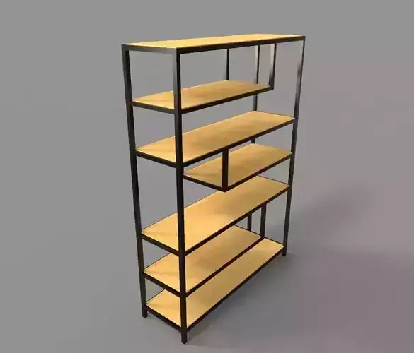 Book Shelf Low-poly 3D model