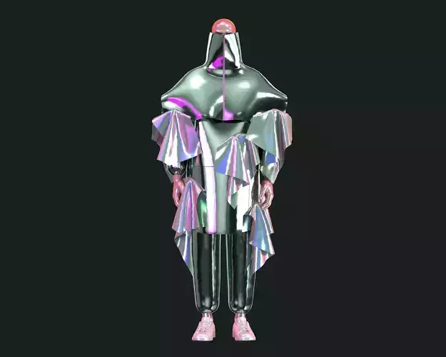NFT-Mens Metal Dress In Low Poly