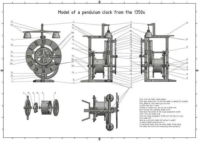 A Model of a 1350s Pendulum Clock 3D print model
