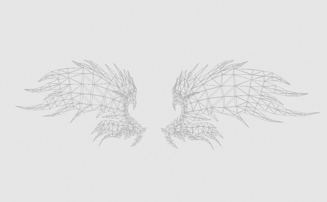 Futuristic Wing Low-poly 3D model_8