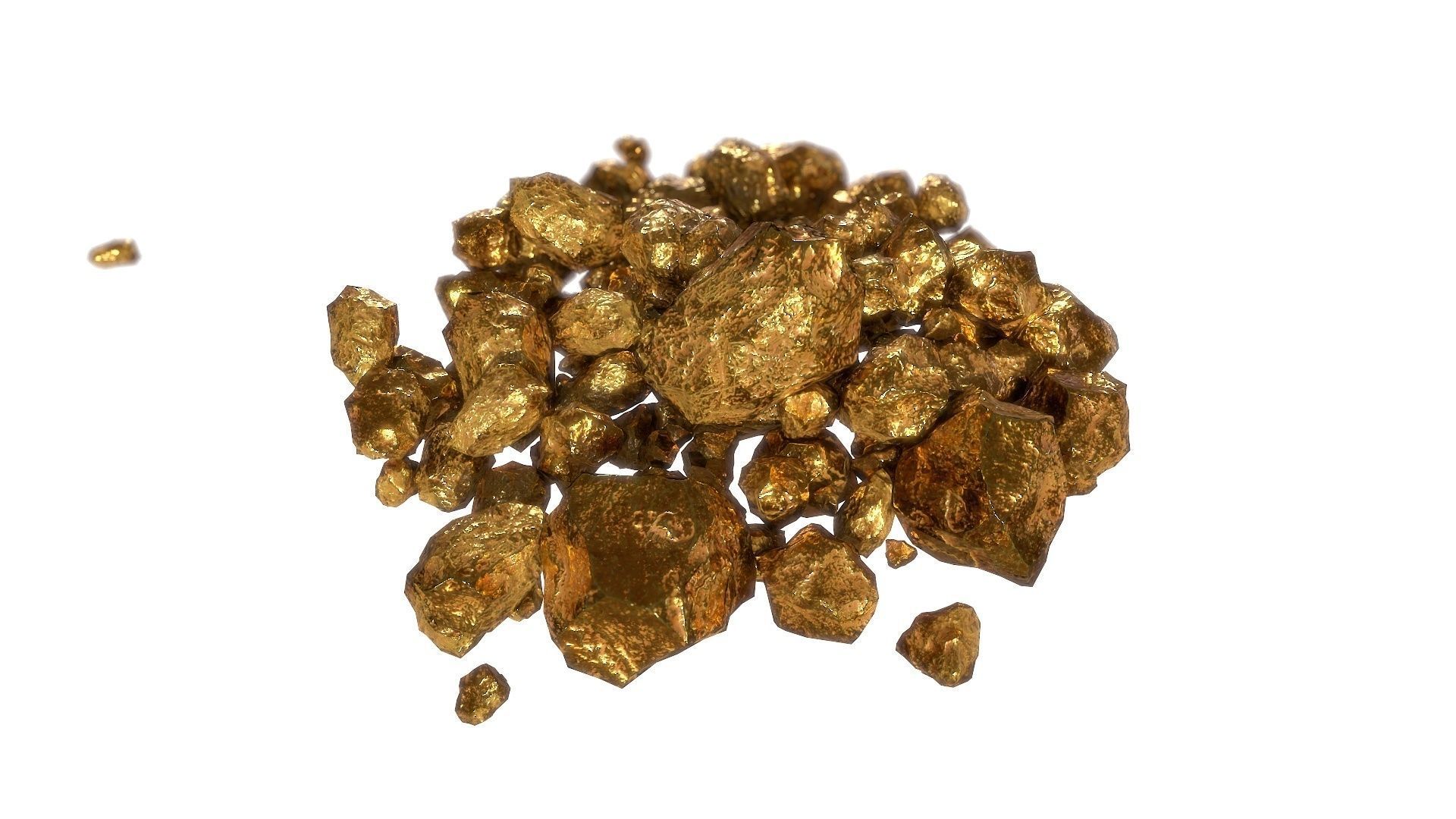 Golden Nugget PBR Low-poly 3D model_3