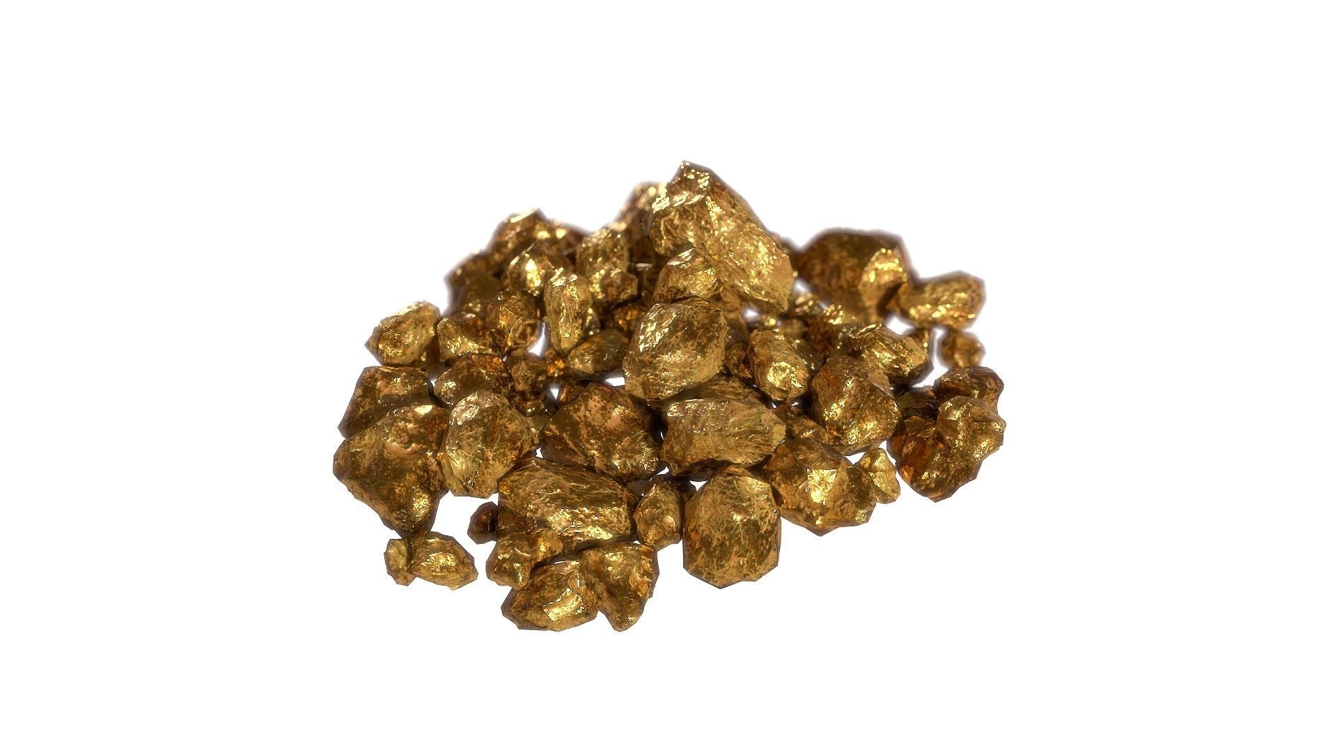 Golden Nugget PBR Low-poly 3D model_2