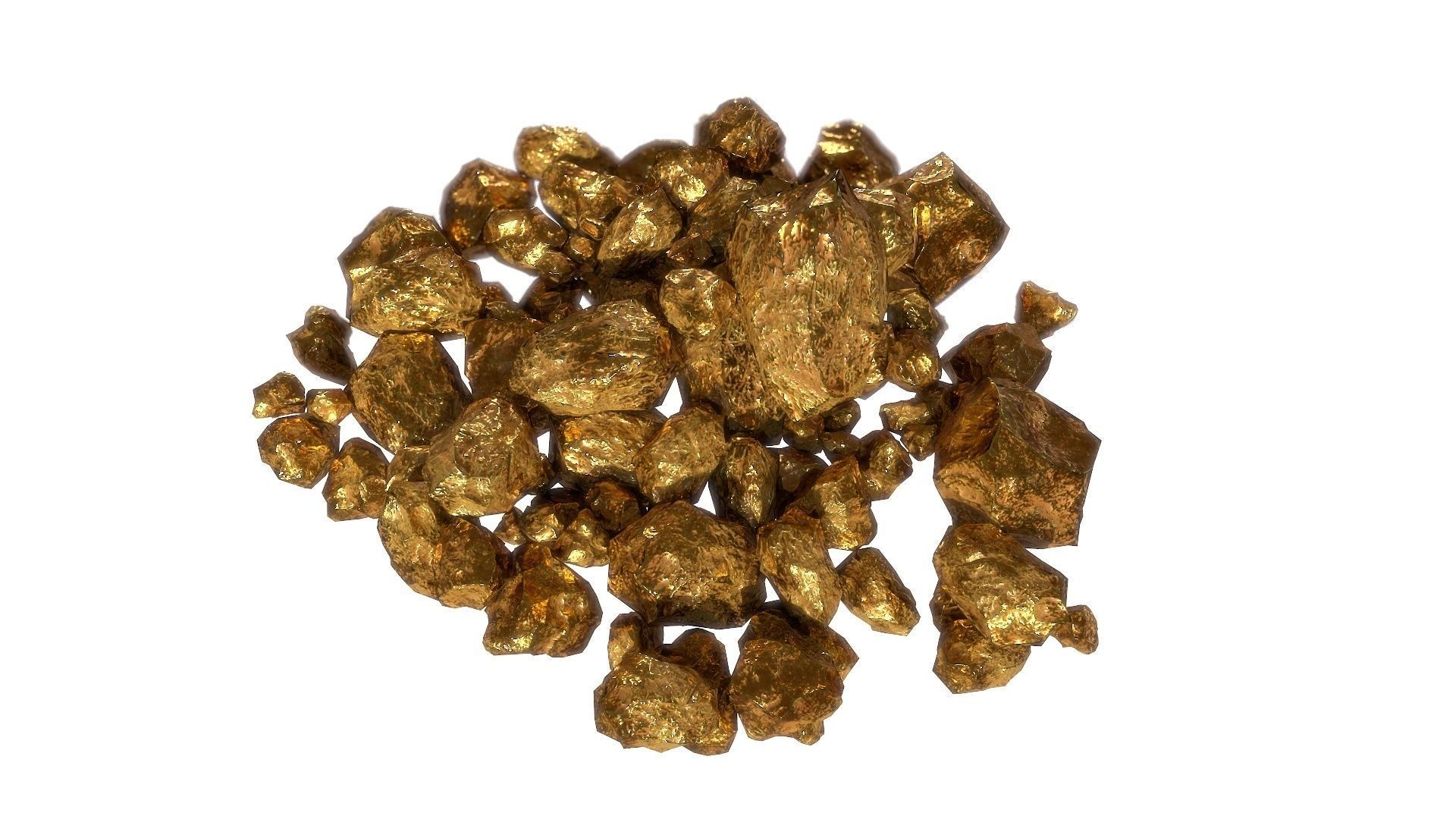 Golden Nugget PBR Low-poly 3D model_4