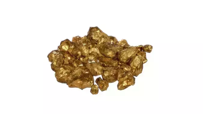 Golden Nugget PBR Low-poly 3D model
