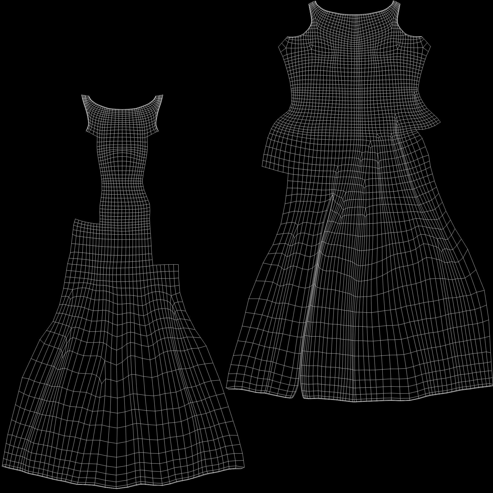 Female Front Slit Sleeveless Coral Evening Gown Low-poly 3D model_13